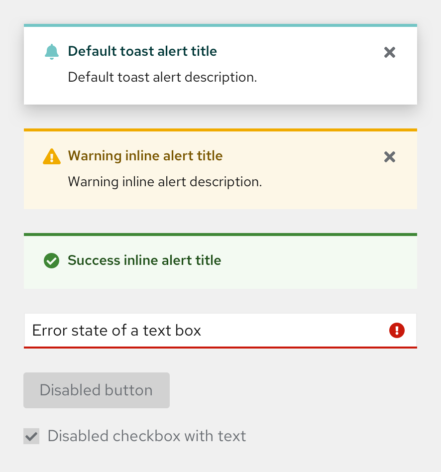 PatternFly status colors