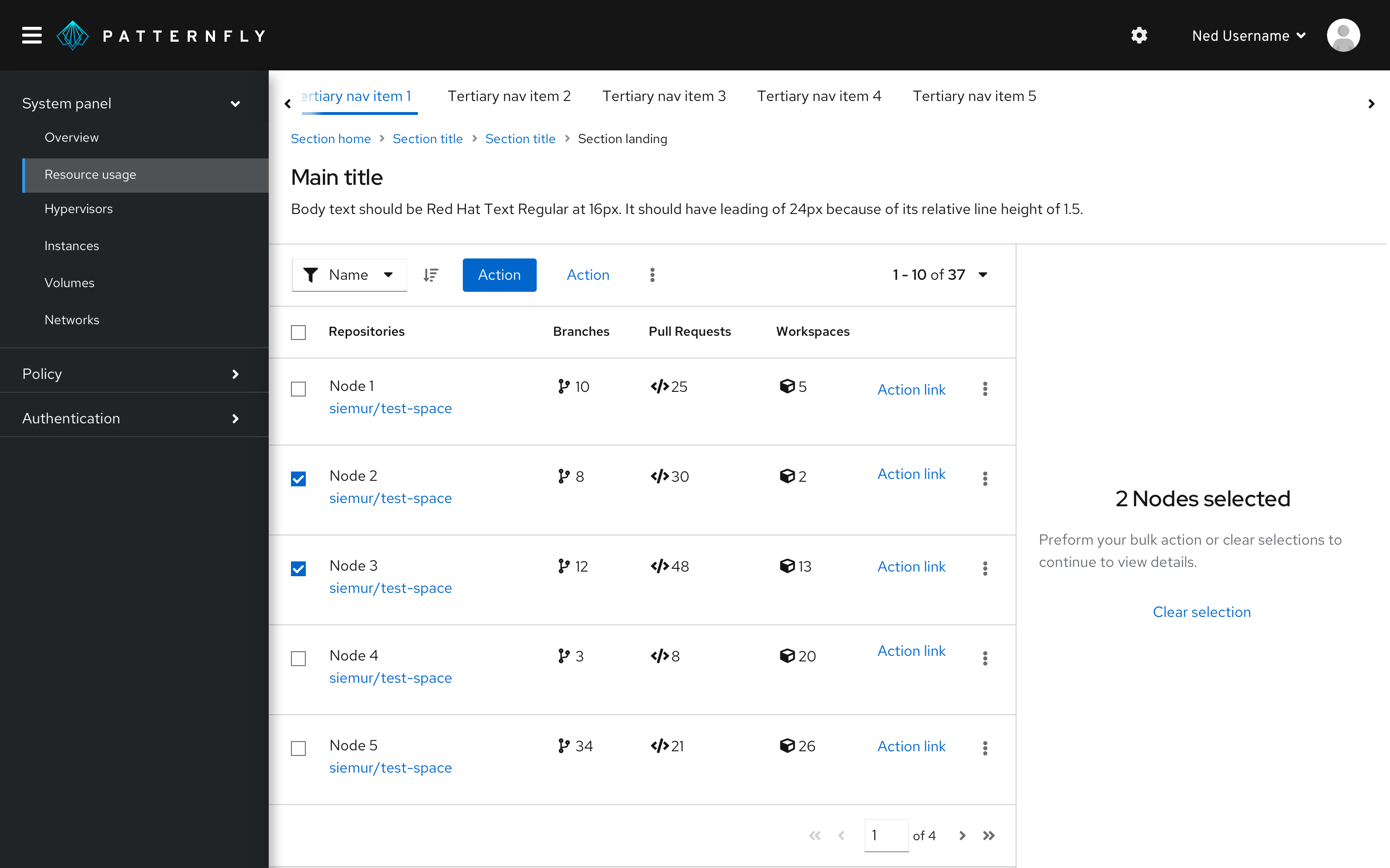 primary-detail with two items selected