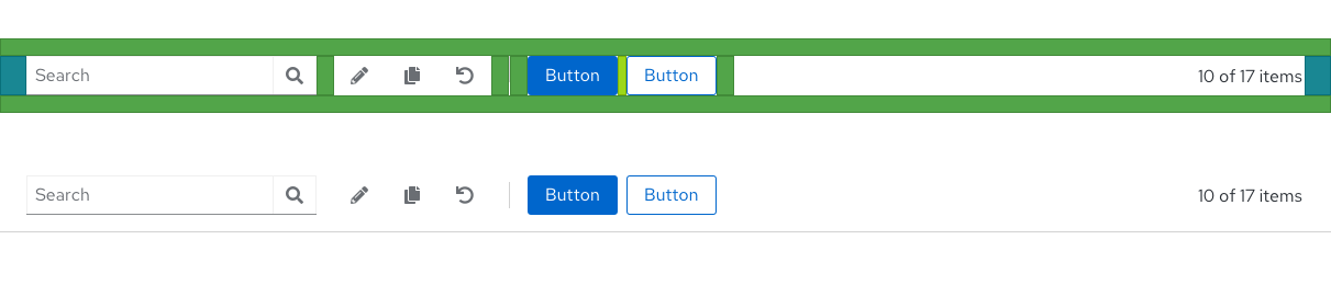 toolbar with divider