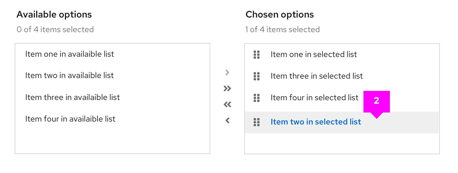 Dual list drag interaction 2 - Drag & drop completed