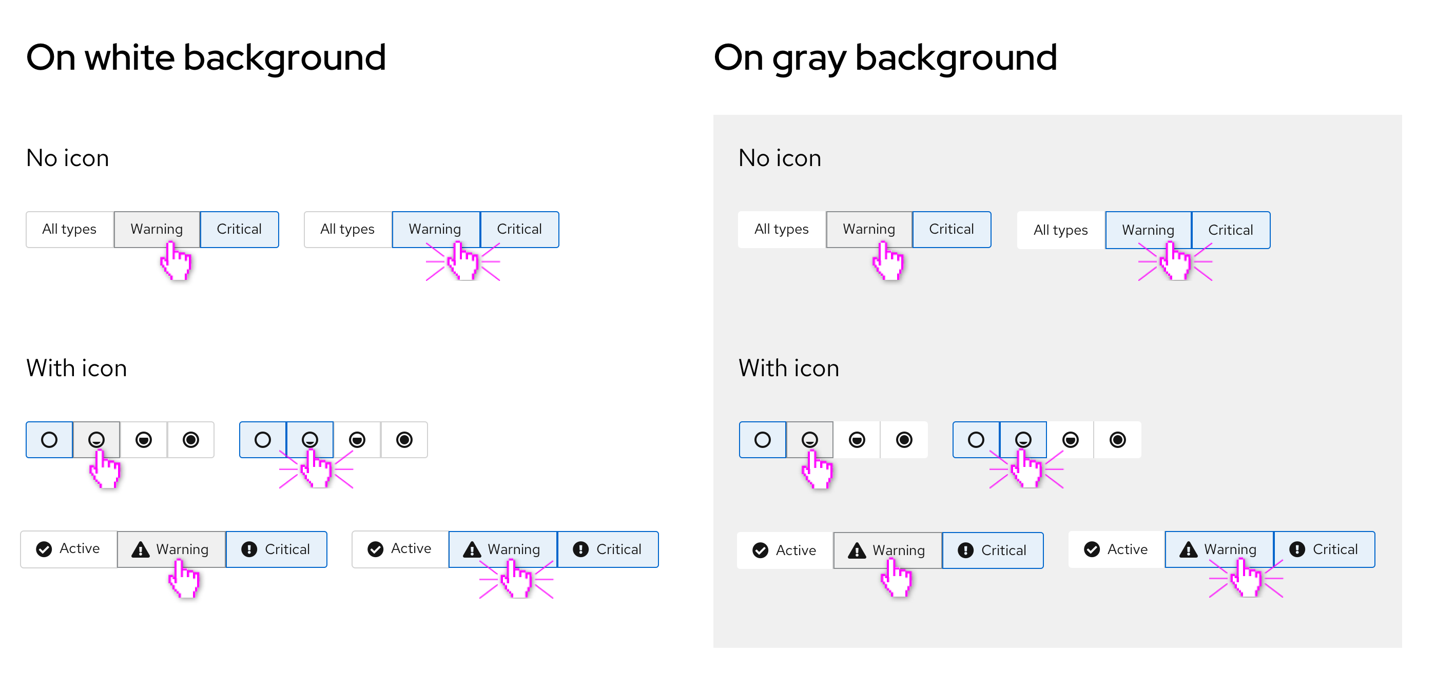 Toggle group elements