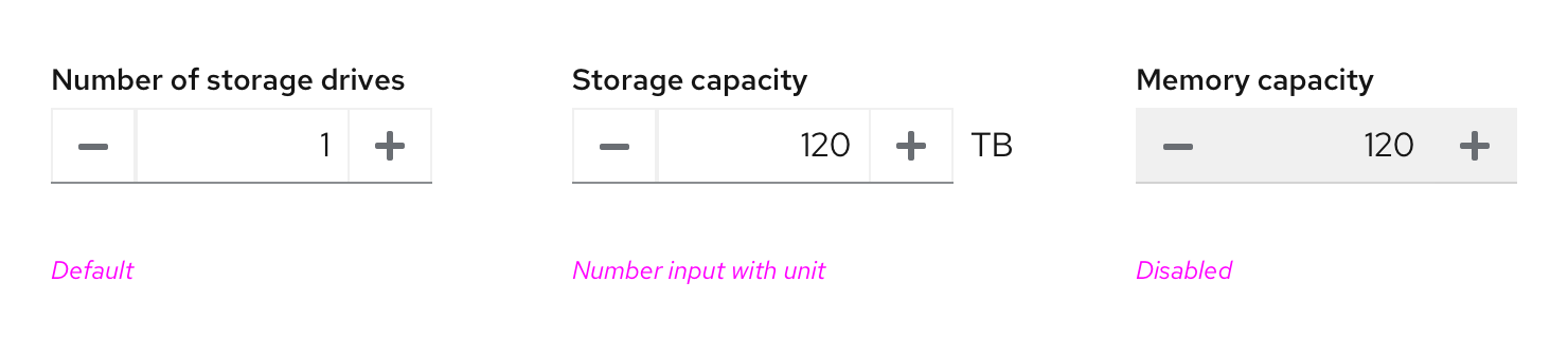 Number input states