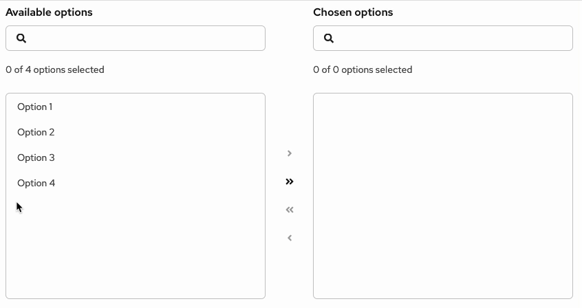 dual list behavior with an item being moved to the second row
