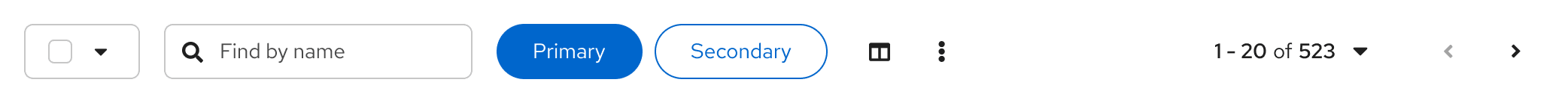 Example of a primary button inside a toolbar