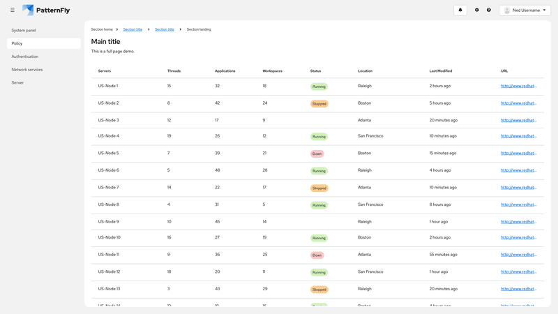 Sticky header screenshot